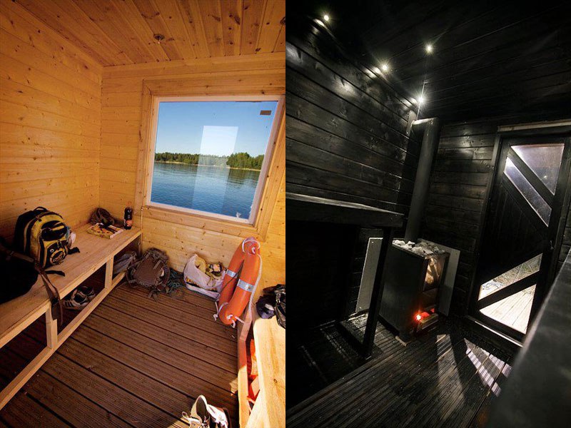 DIY Sauna Raft Interior