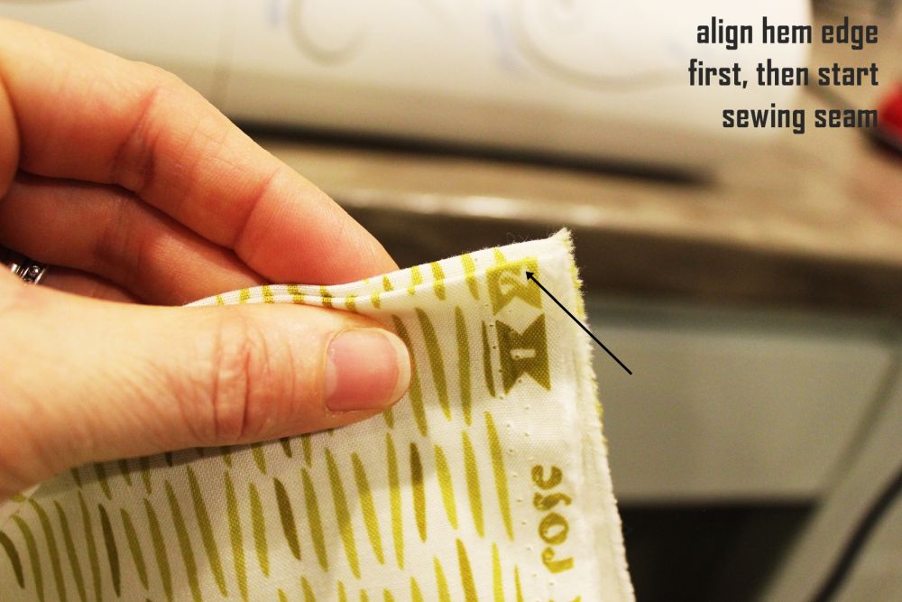 DIY Sew a Pillowcase Align the top folded ends