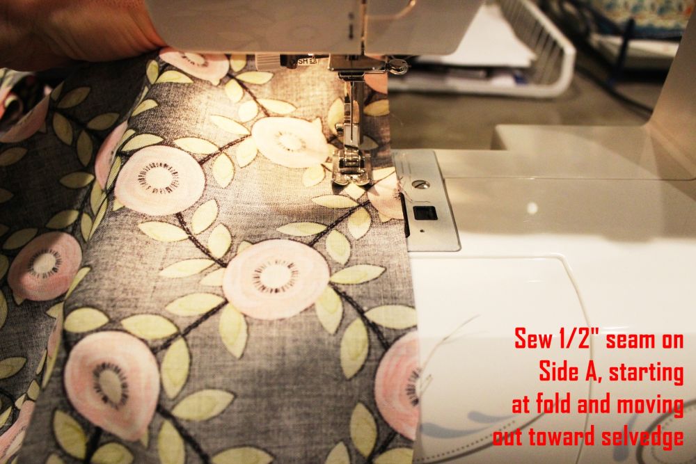 DIY Sew a Pillowcase Beginning at the folded corner