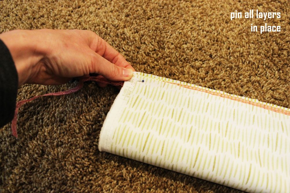 DIY Sew a Pillowcase Making sure you’ve got all the layers in place