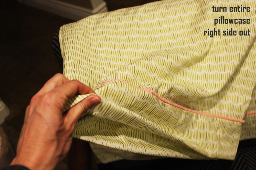 DIY Sew a Pillowcase Turn your pillowcase right sides out