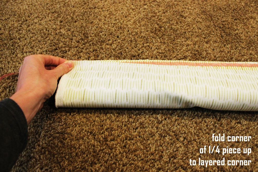 DIY Sew a Pillowcase fold it upwards over the burrito