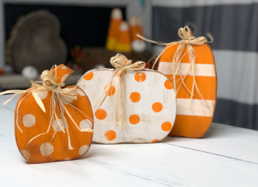 DIY Simple Stencil Cutouts Painted Pumpkins