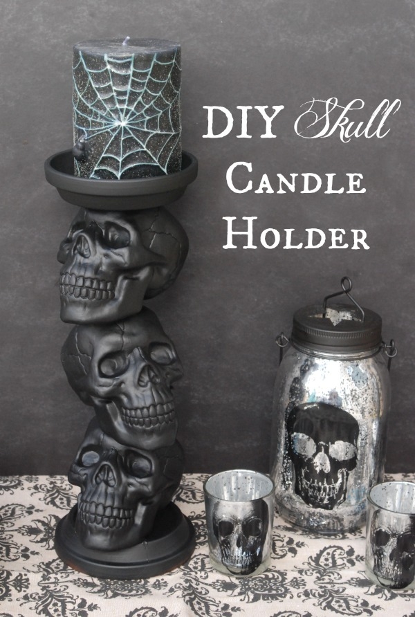 DIY Skull Candle Holder