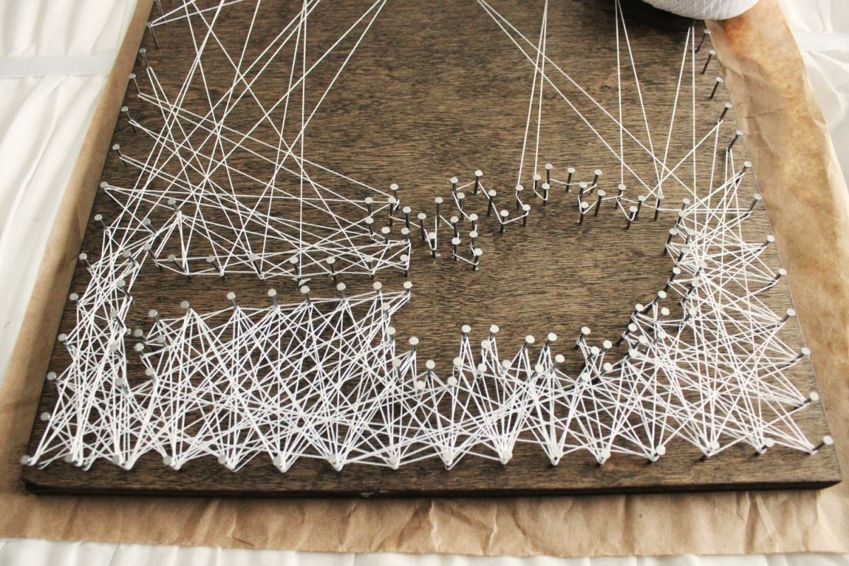 DIY String Art Tree- string art design is off-centered