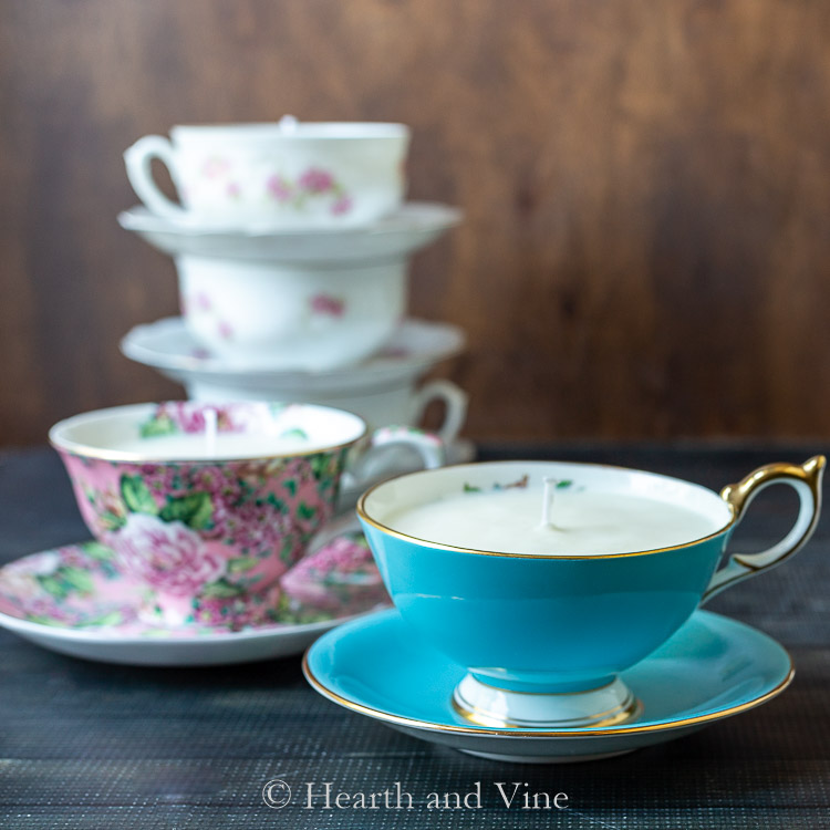 DIY Teacup Candles Scented for Holiday Gift Giving