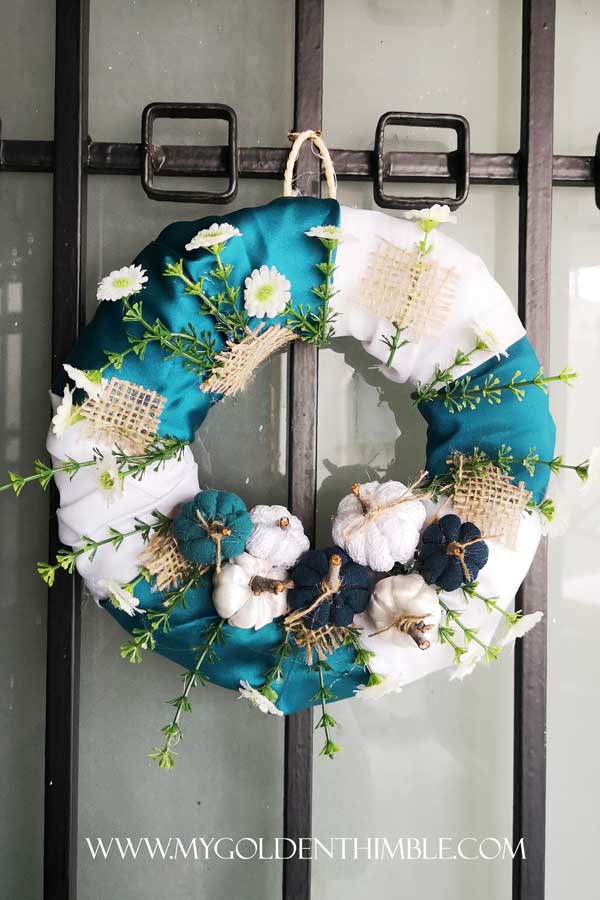 DIY Teal Fall Wreath