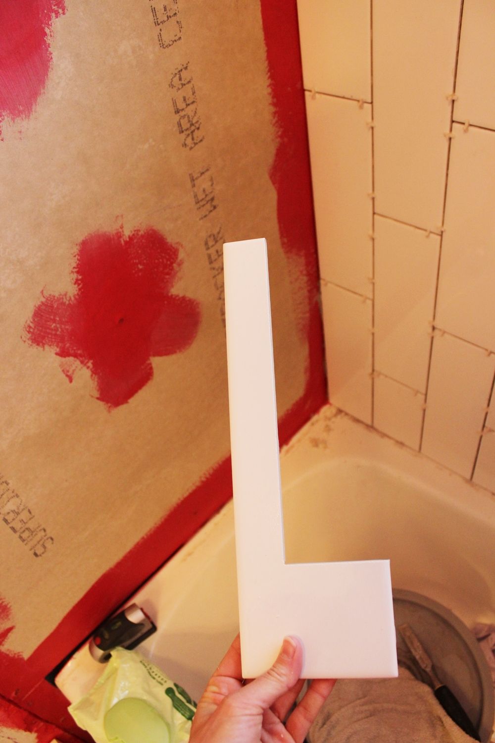 DIY Tile Shower Tub Surround- perfect l shaped shape