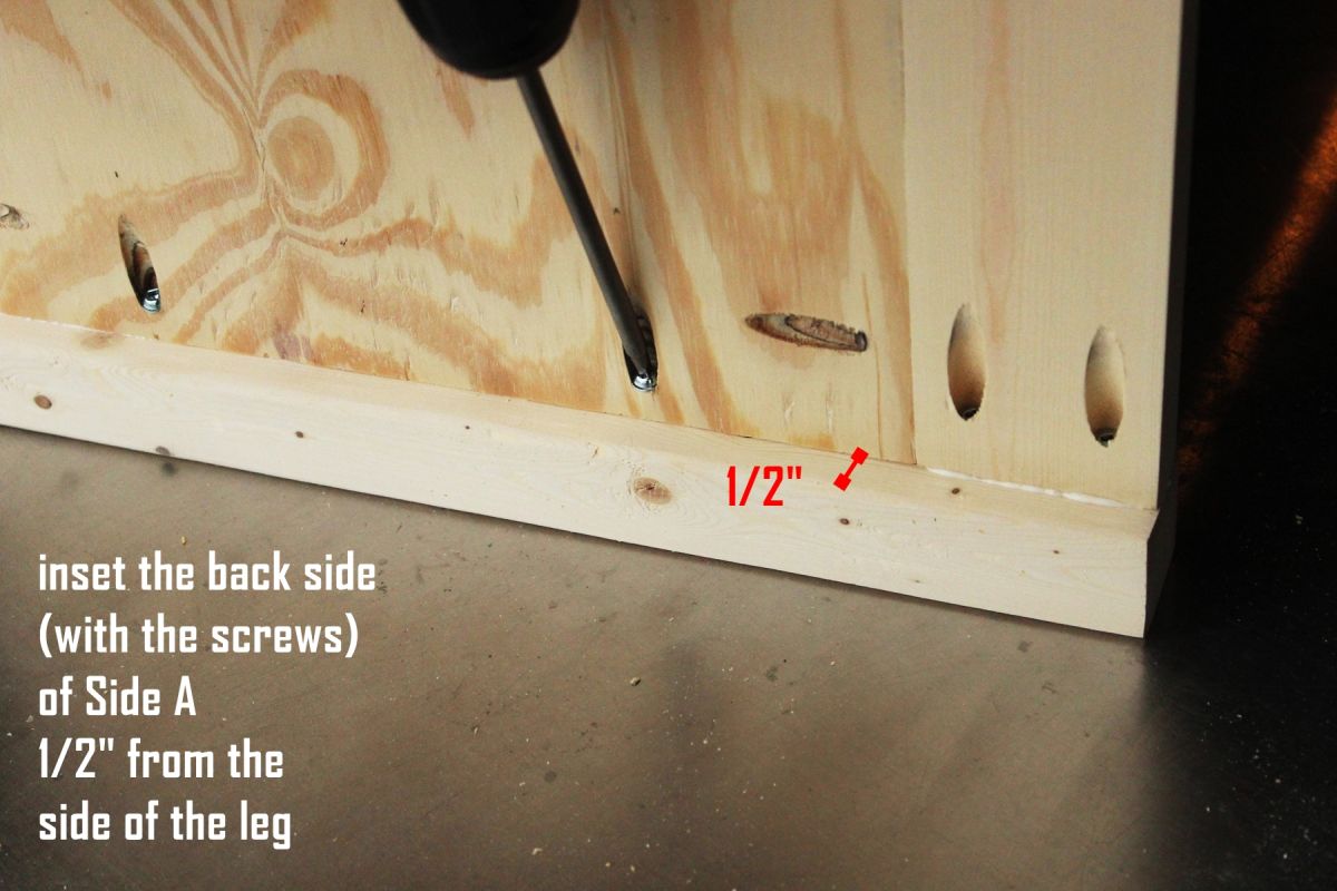 DIY Toy Box your side panel should be positioned