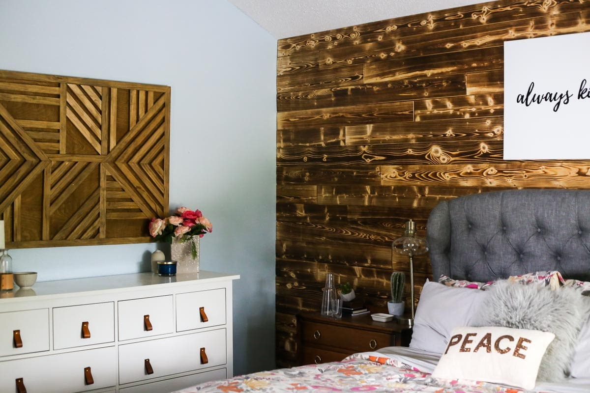 DIY Wood Planked Accent Wall