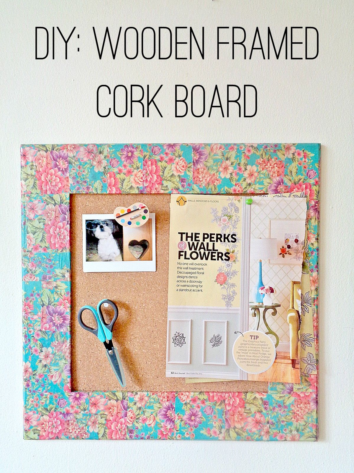 DIY Wooden Framed Cork Board