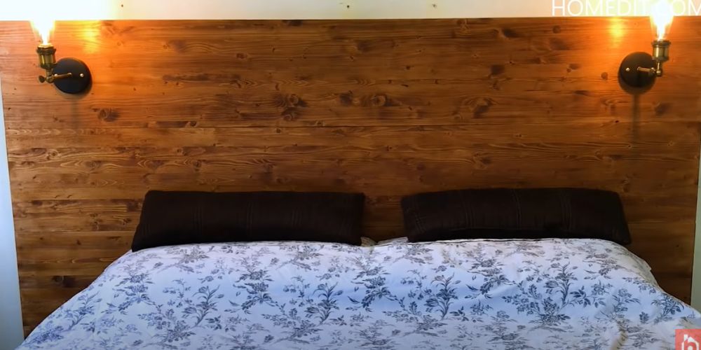 DIY Wooden Headboard With Built in Lights