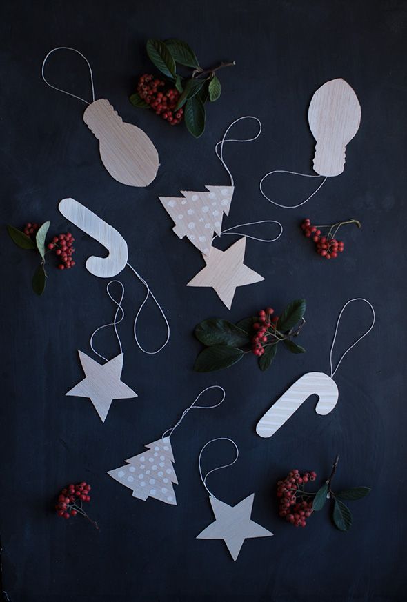 DIY balsa wood ornaments