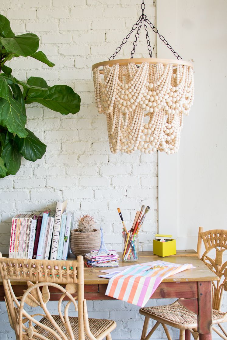 DIY bead chandelier