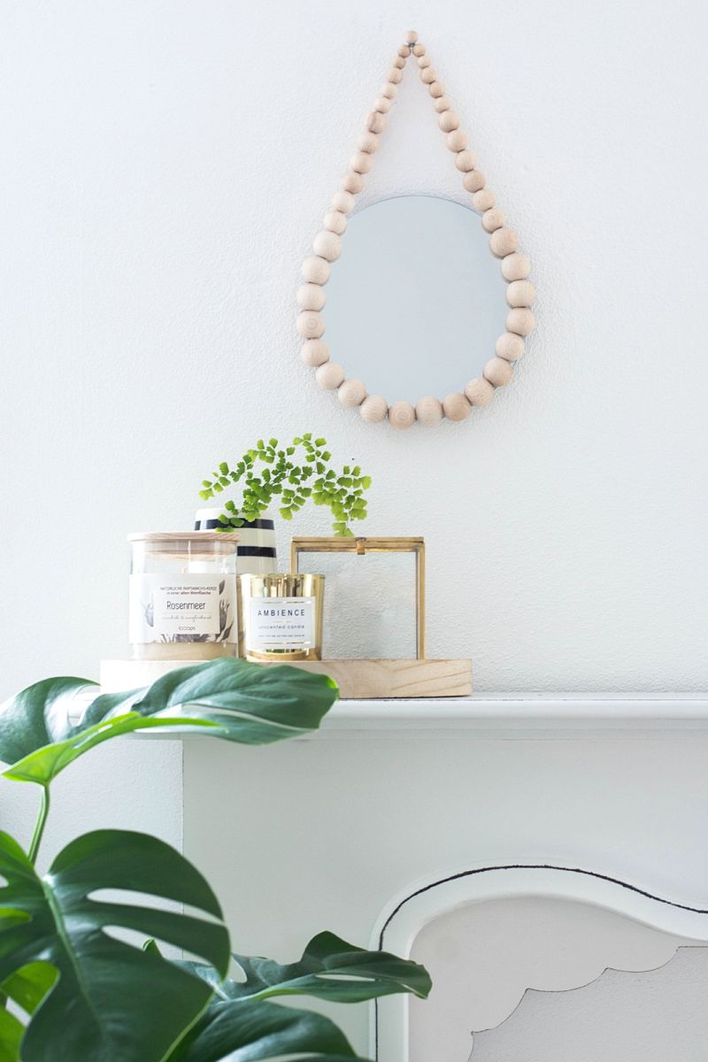 DIY beaded mirror