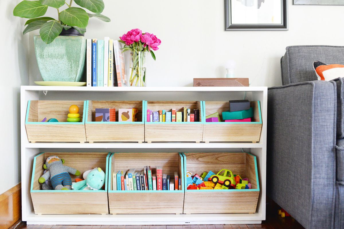 DIY box hack for nursery room organization