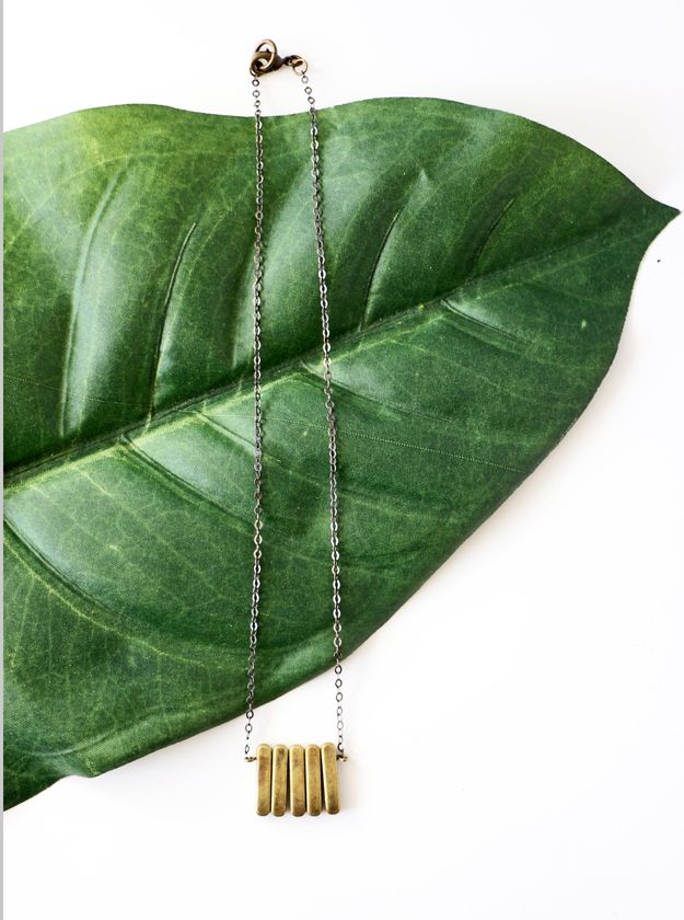 DIY brass necklace