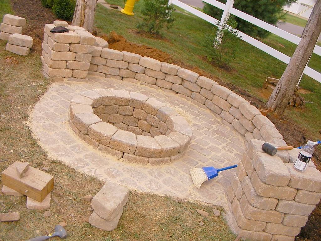 DIY brick fire pit