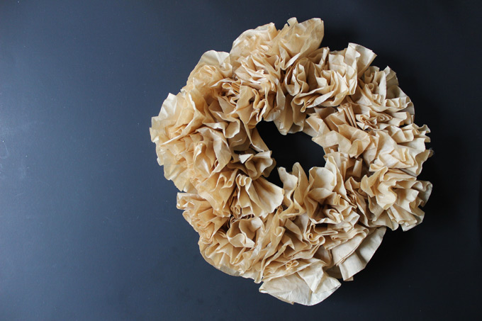 DIY coffee filter wreath