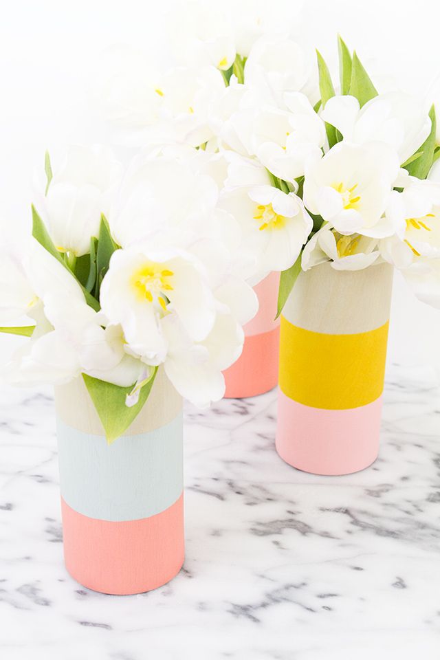 DIY color block vase