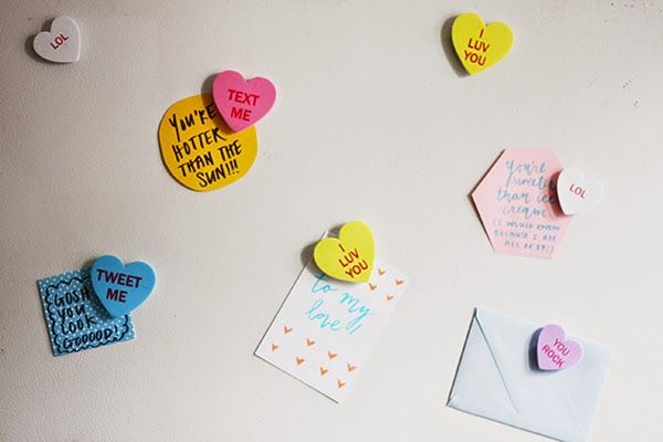 DIY conversation heart magnets