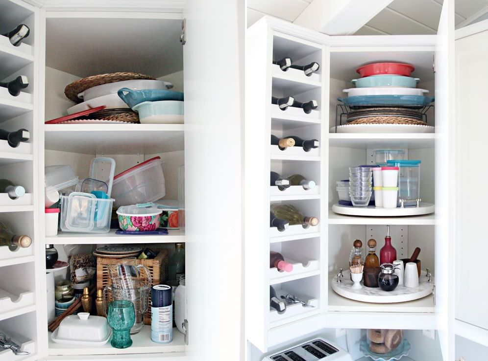 DIY corner cabinet with lazy susan