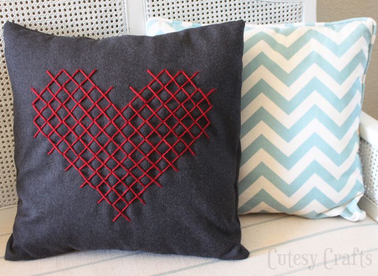 DIY cross stitch pillow