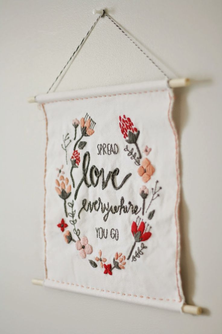 DIY embroidered hanging