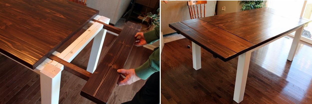 DIY farmhouse table with extension