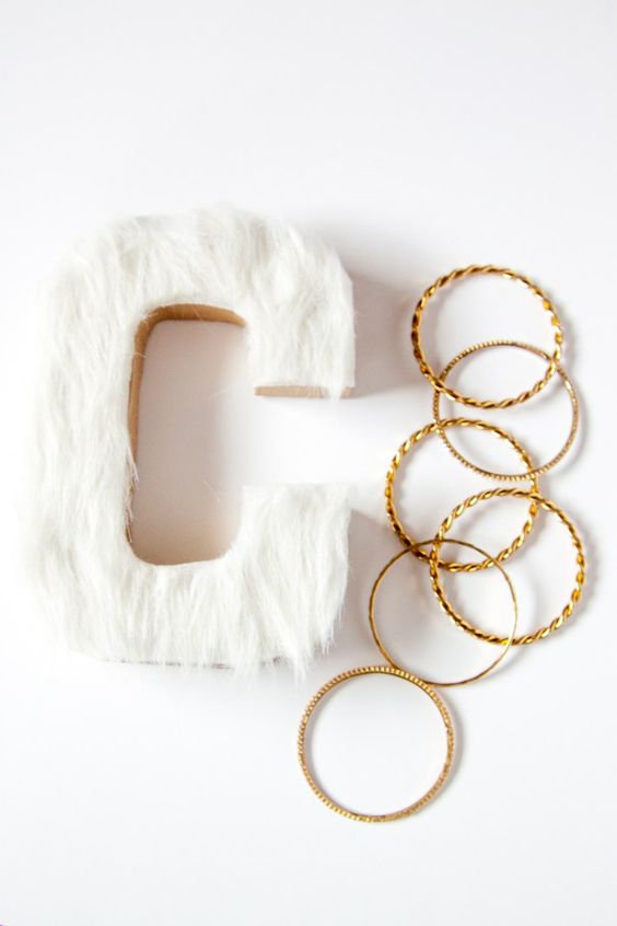 DIY faux fur monogram