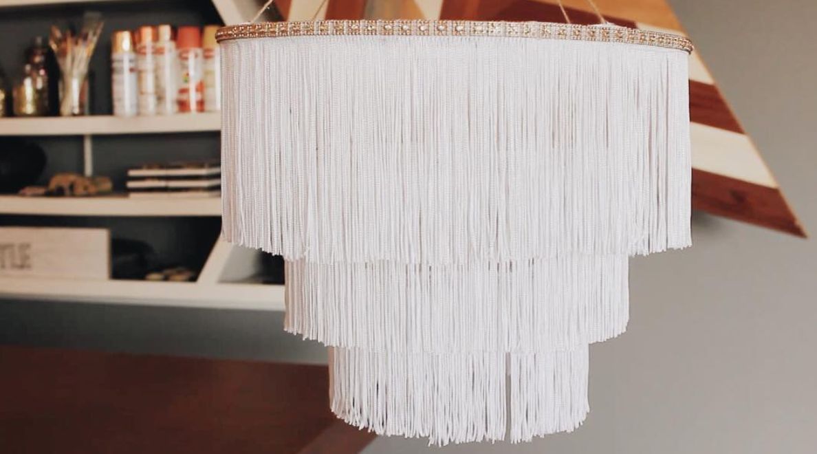 DIY fringe lampshade