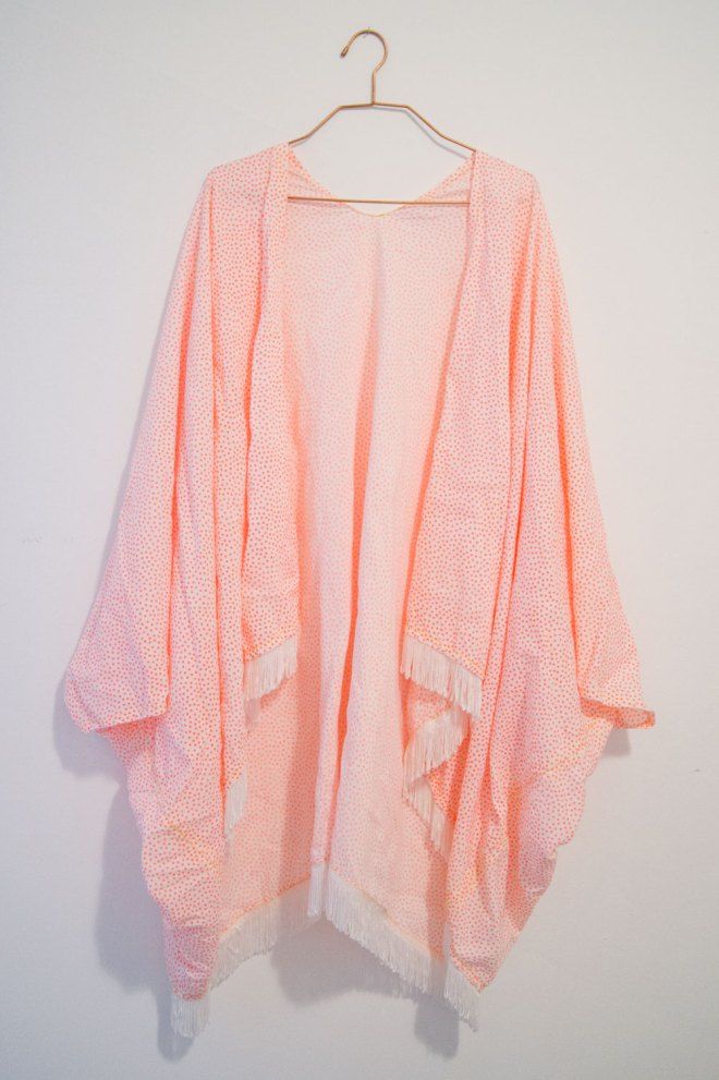 DIY fringed kimono