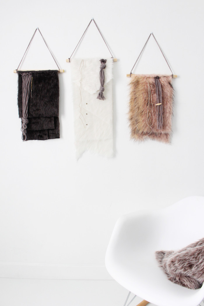 DIY fur wall hanging