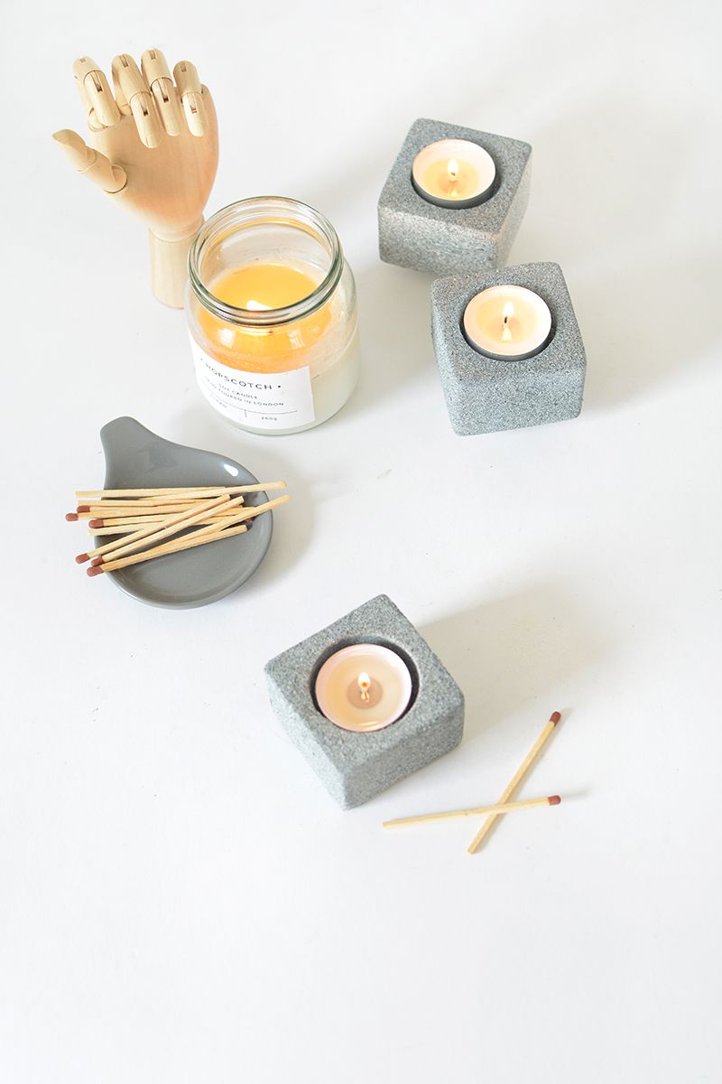 DIY granite tealight holder