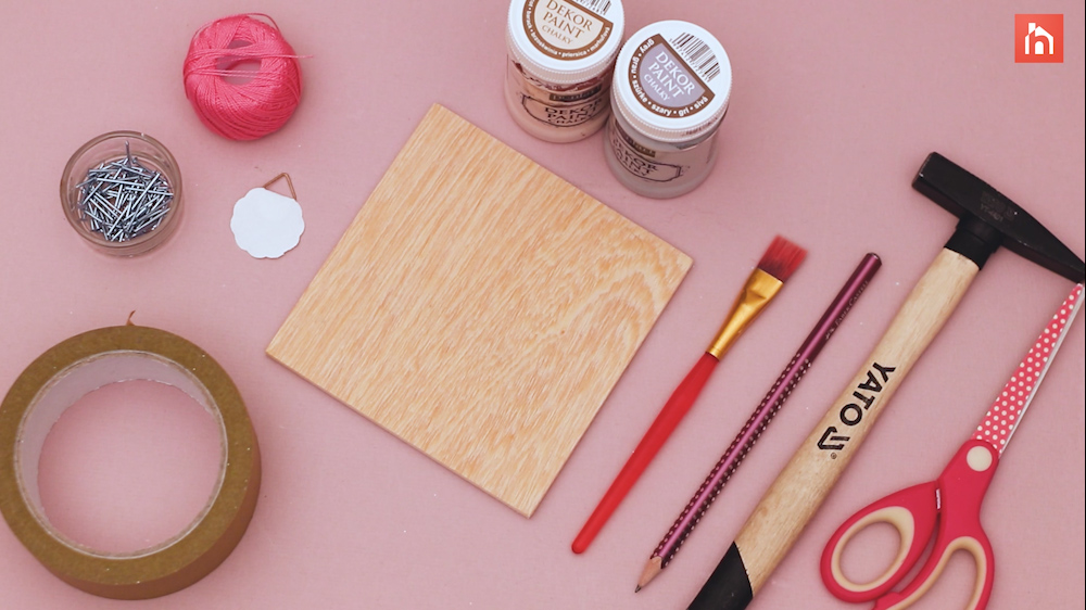 Materials needed for this string art project: