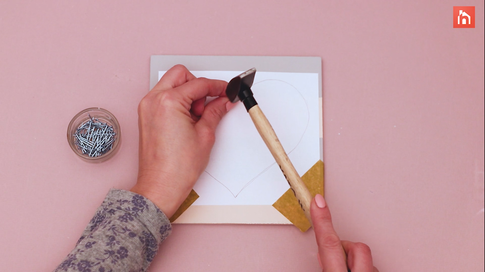 DIY heart nail string art 34