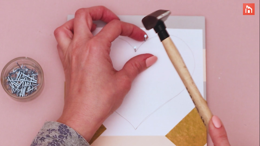 DIY heart nail string art 35