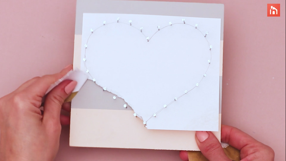 DIY heart nail string art 38