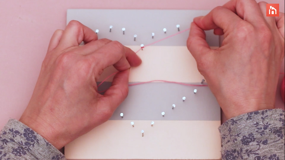 DIY heart nail string art 43