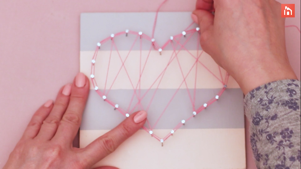 DIY heart nail string art 49
