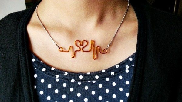 DIY heartbeat necklace