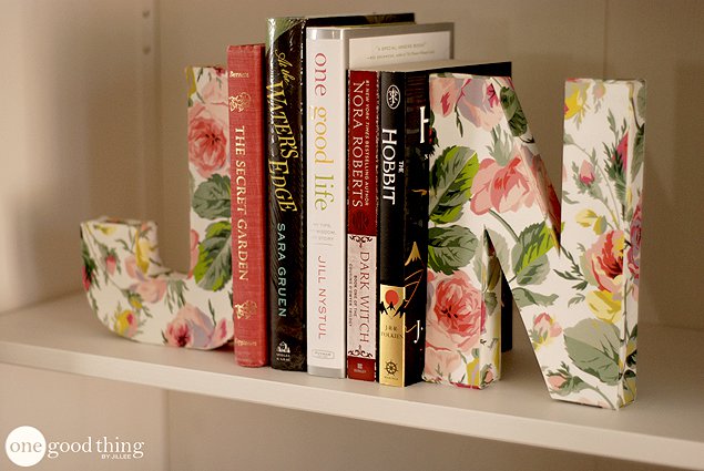 DIY letter bookends