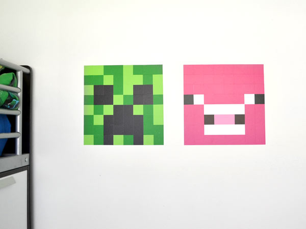 DIY minecraft wall art