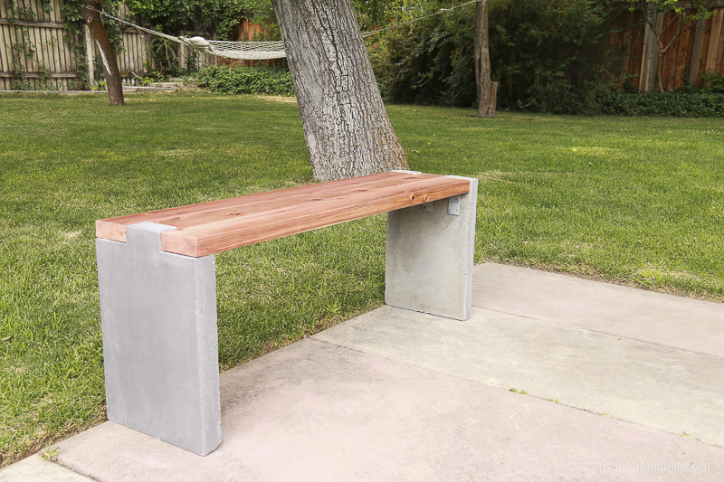 DIY modern oudoor concrete bench