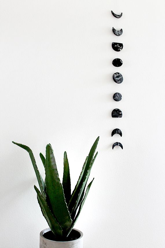 DIY moon wall hanging
