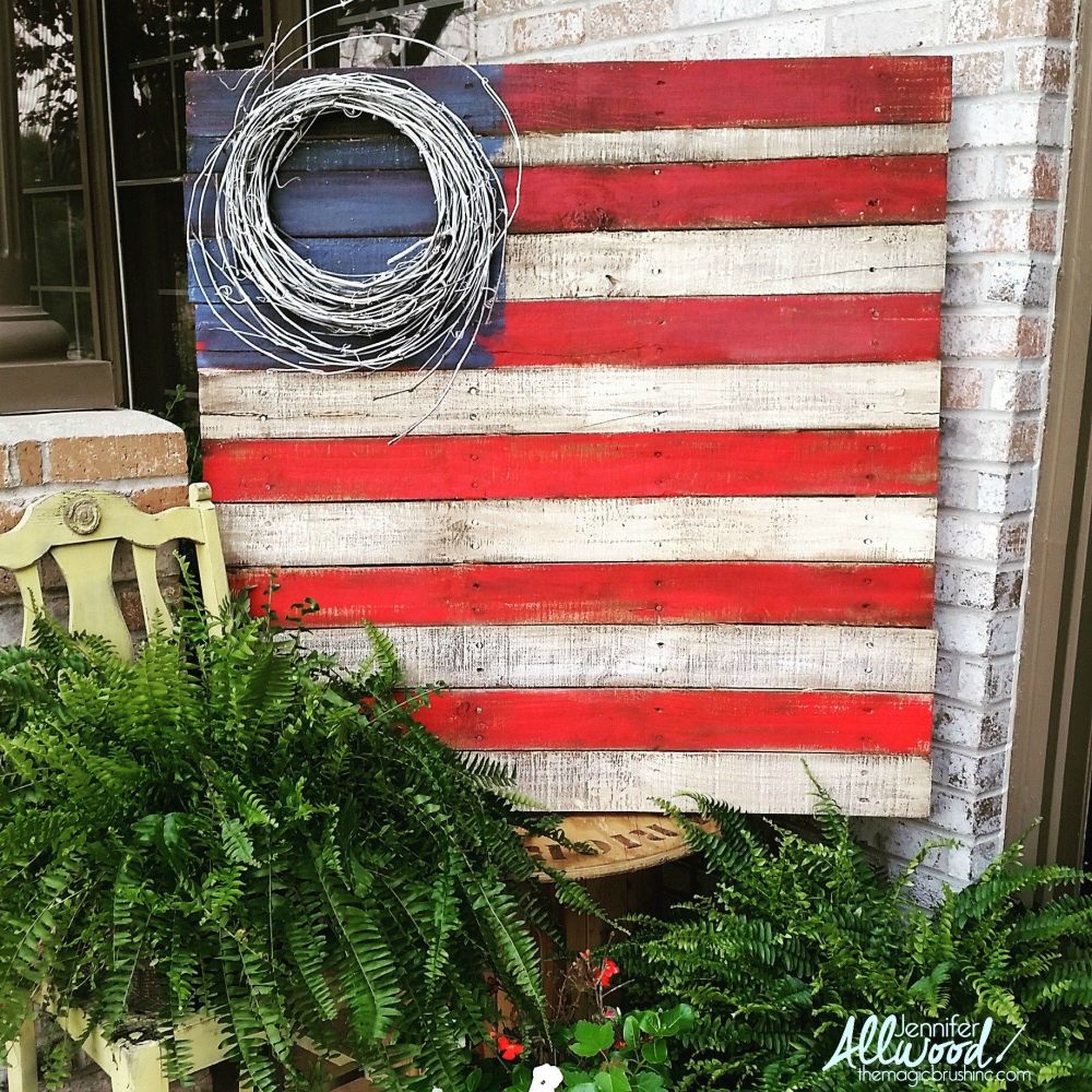 Wood pallet American flag