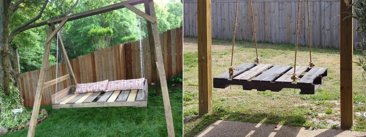 DIY pallet swing for backyard