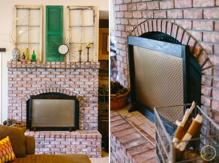 DIY patterned fireplace screen design