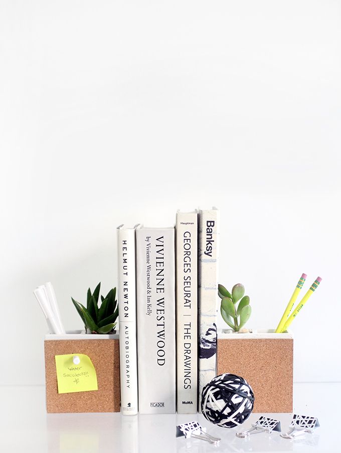 DIY planter bookends