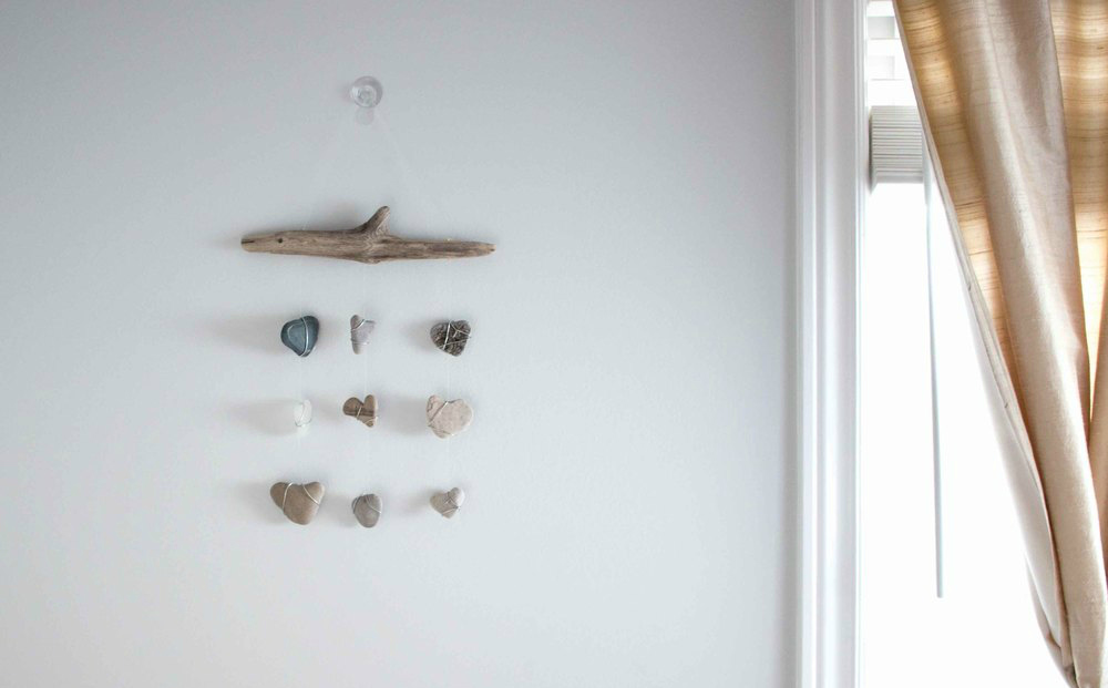 DIY rock wall hanging